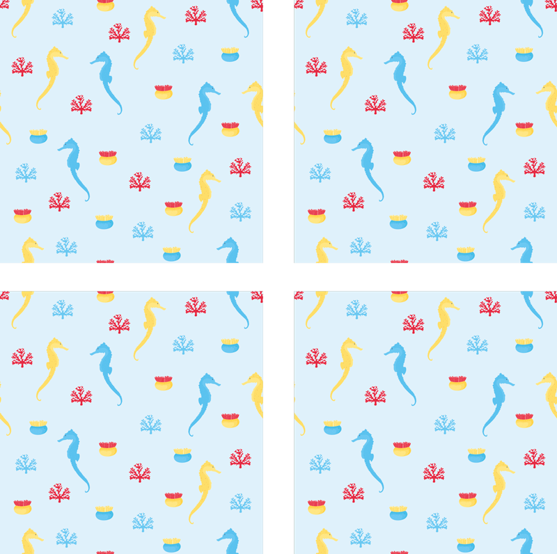 Nature vinyl rug seahorse nature splash - TenStickers