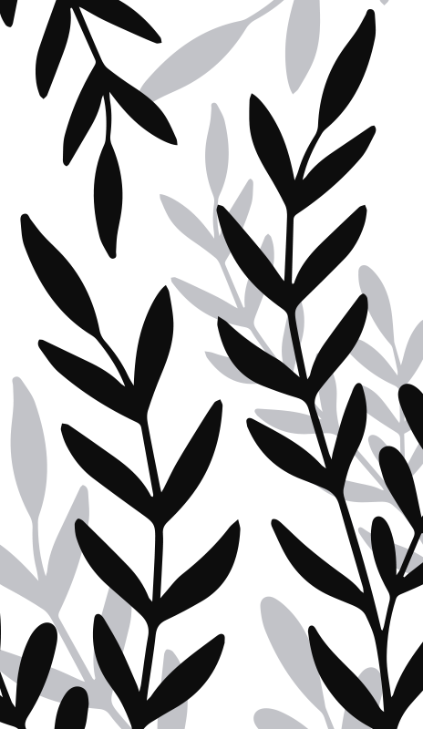 Flower vinyl rug with translucent plant design - TenStickers