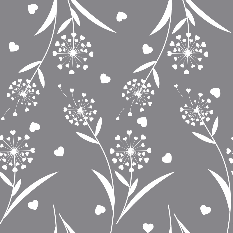 Flower vinyl rug white dandelions - TenStickers