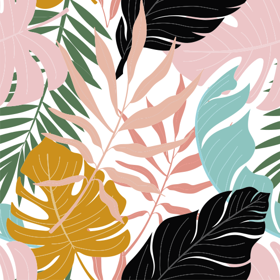 Flower vinyl rug in vibrant abstract floral design - TenStickers