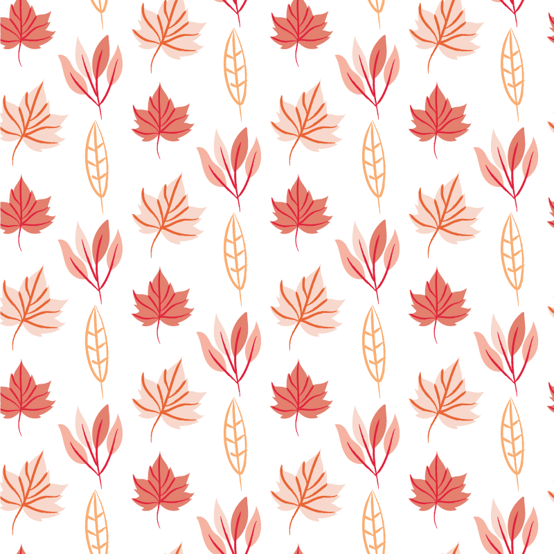 Flower vinyl rug with pink autumn leaf patterns - TenStickers