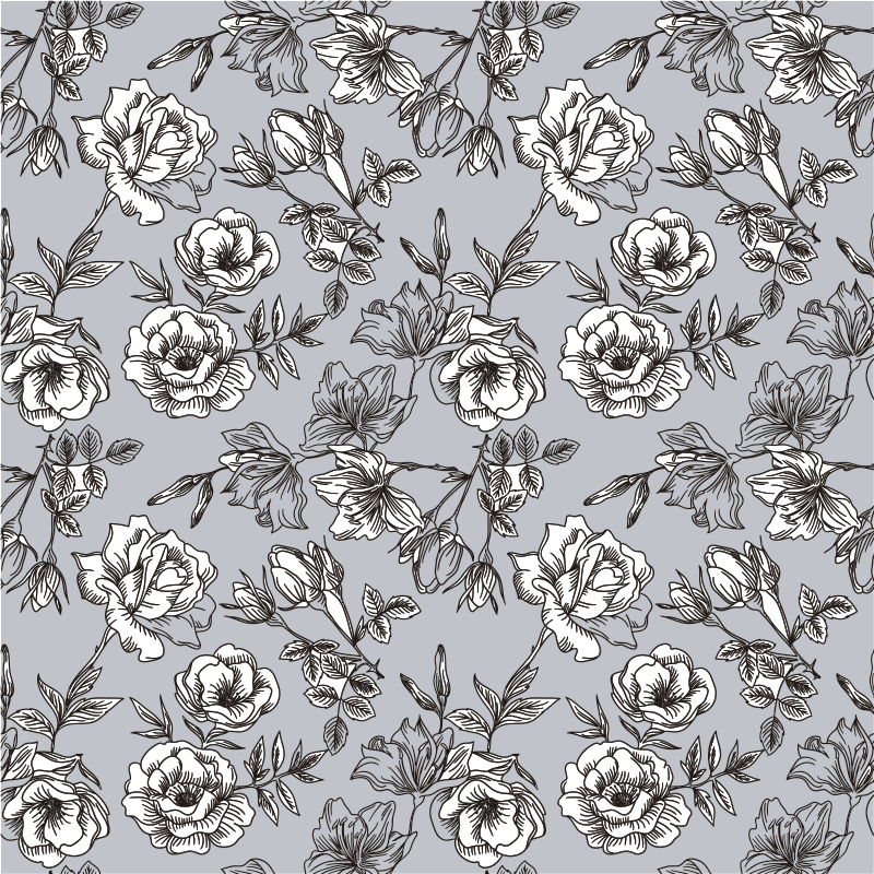 Flower vinyl rug translucent blooms - TenStickers