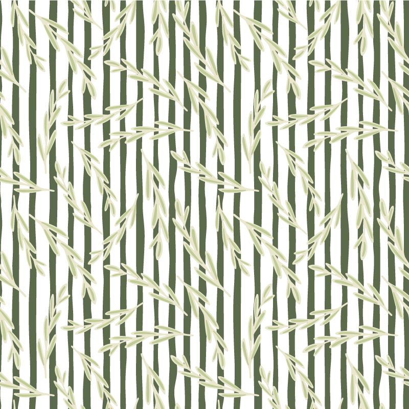 Flower vinyl rug with delicate leaf patterns - TenStickers