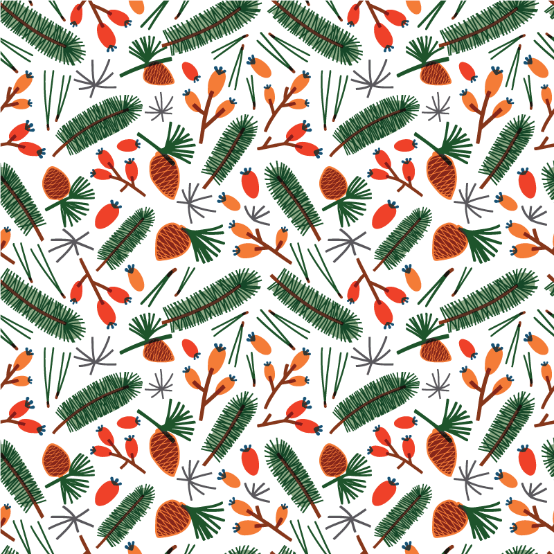 Flower vinyl rug with autumn leaf patterns - TenStickers