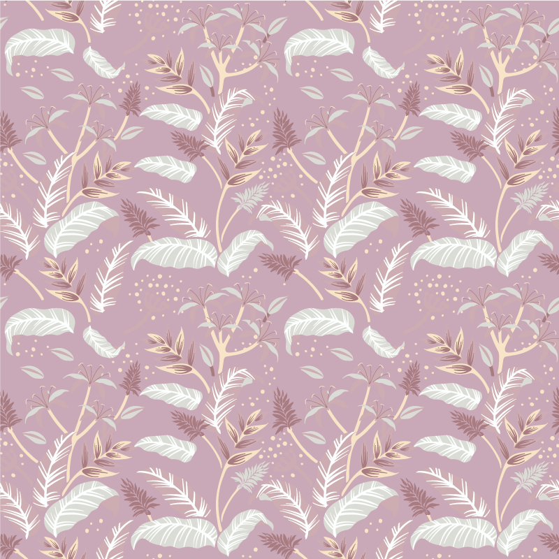 Flower vinyl rug in vintage pink tropical leaves - TenStickers