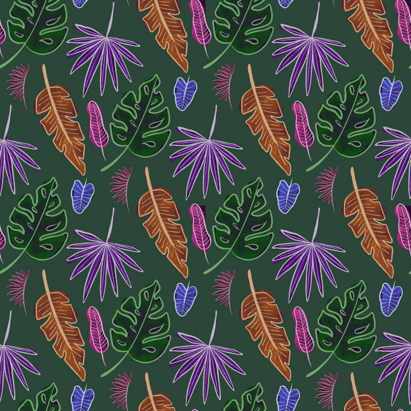 Flower vinyl rug in geometric neon pattern - TenStickers