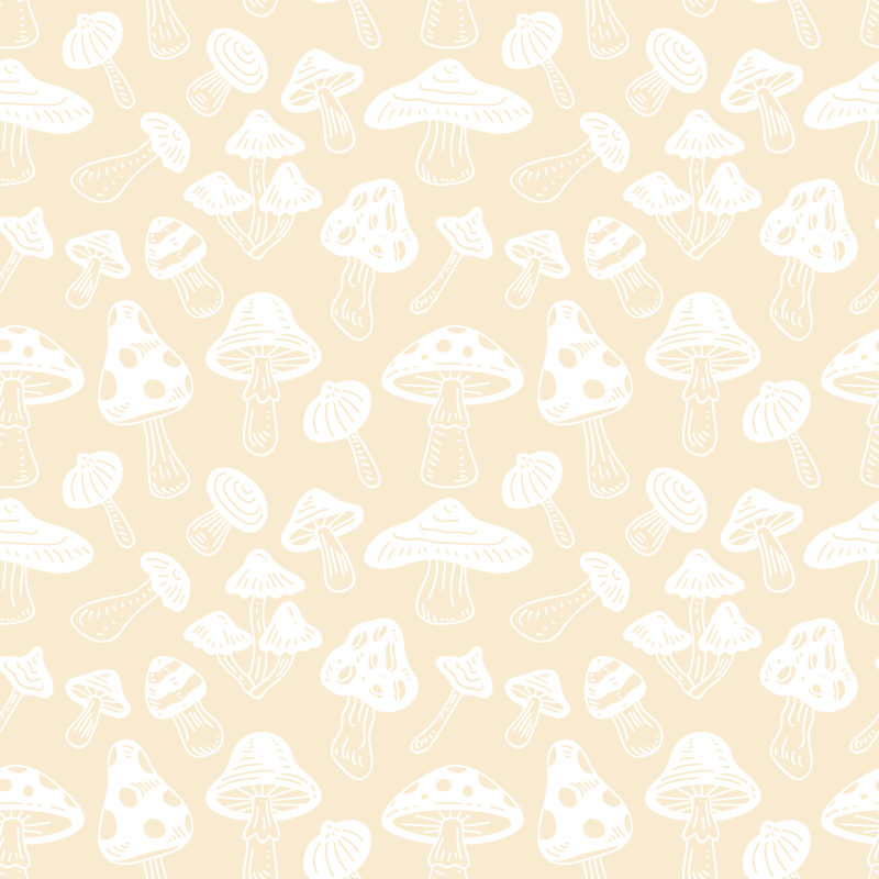 Flower vinyl rug with beige mushroom designs - TenStickers