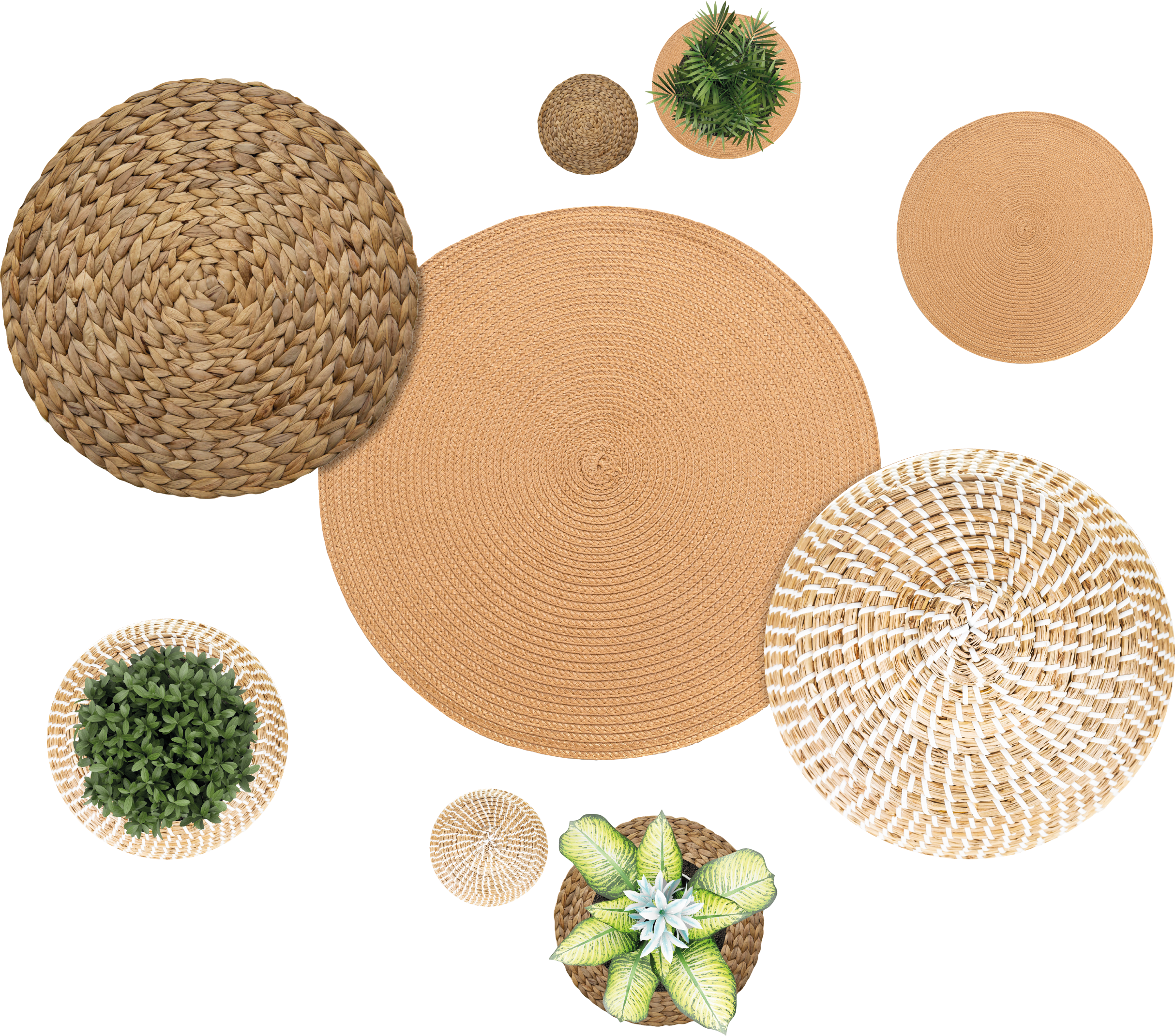 Flower vinyl rug garden and wicker - TenStickers