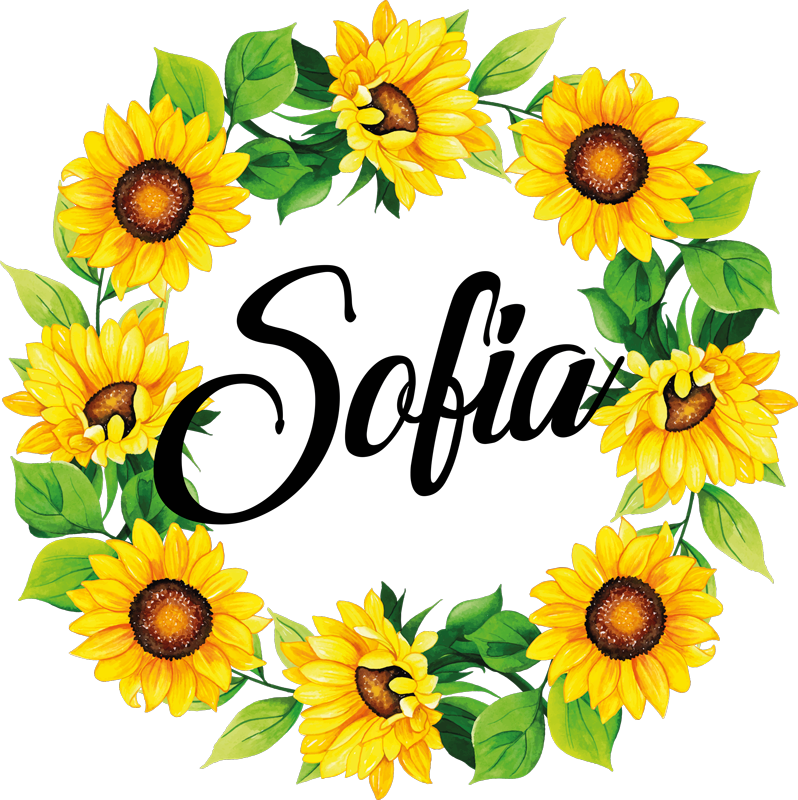 Flower vinyl rug with summer flower crown - TenStickers