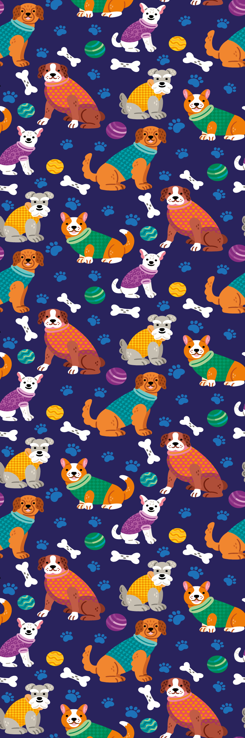 Bedroom vinyl rug with vibrant dog pattern - TenStickers