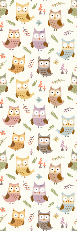 Cute design owls with careers bedroom vinyl rug - TenStickers