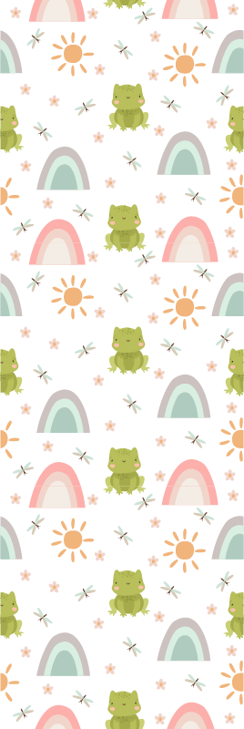 Cute design frog cartoon tropical bedroom vinyl rug - TenStickers