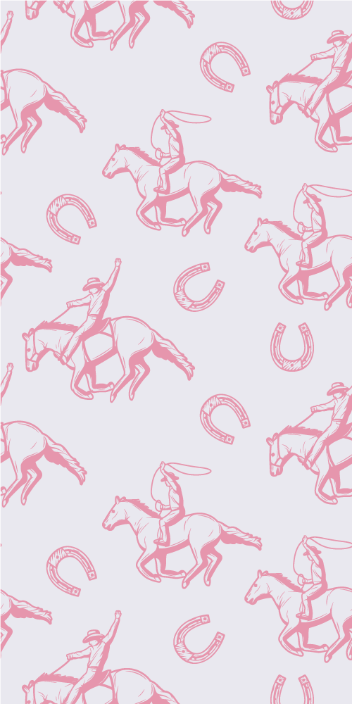 Bedroom vinyl rug with pink cowboy horse pattern - TenStickers
