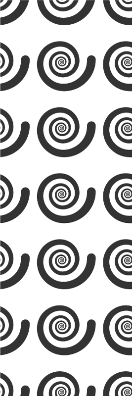Bedroom vinyl rug in black and white spiral design - TenStickers