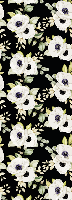 Bedroom vinyl rug with beautiful white rose pattern - TenStickers