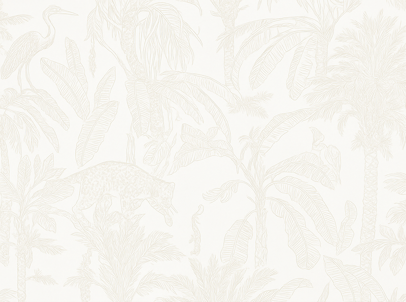 Bedroom vinyl rug in light beige jungle design - TenStickers