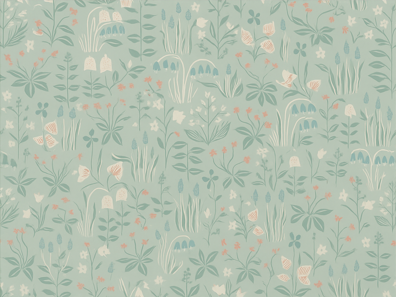 Scandi floral bedroom vinyl rug - TenStickers