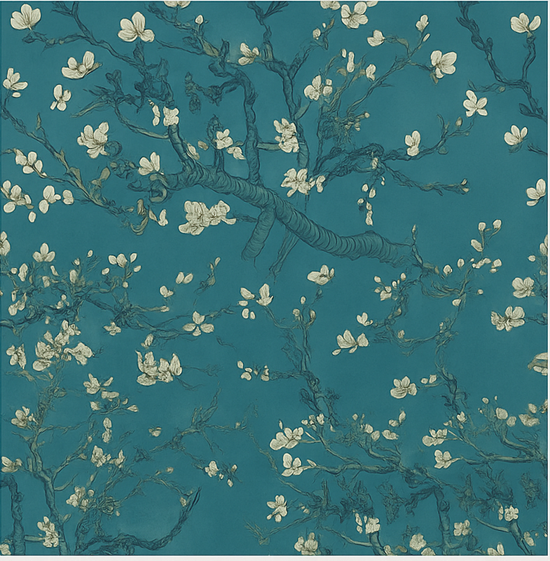 Bedroom vinyl rug dark blue tree design - TenStickers