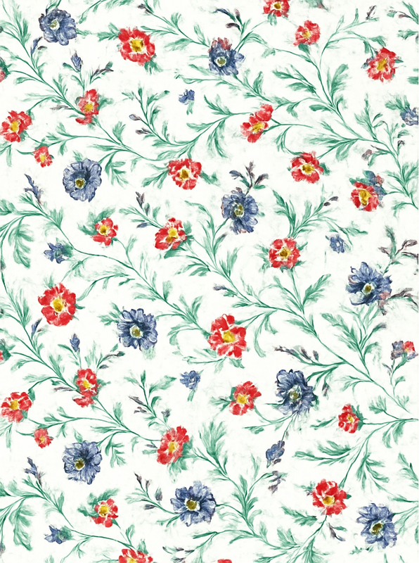 Bedroom vinyl rug retro floral design - TenStickers