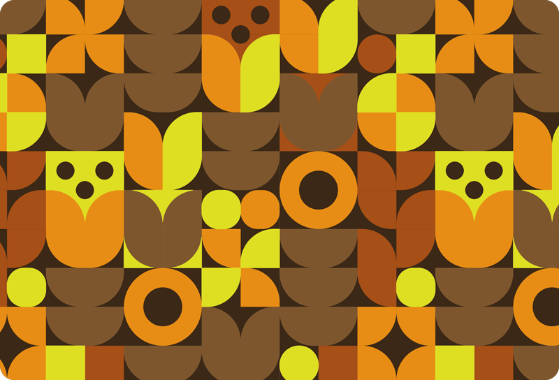 Geometric vinyl rug abstract 70s design - TenStickers