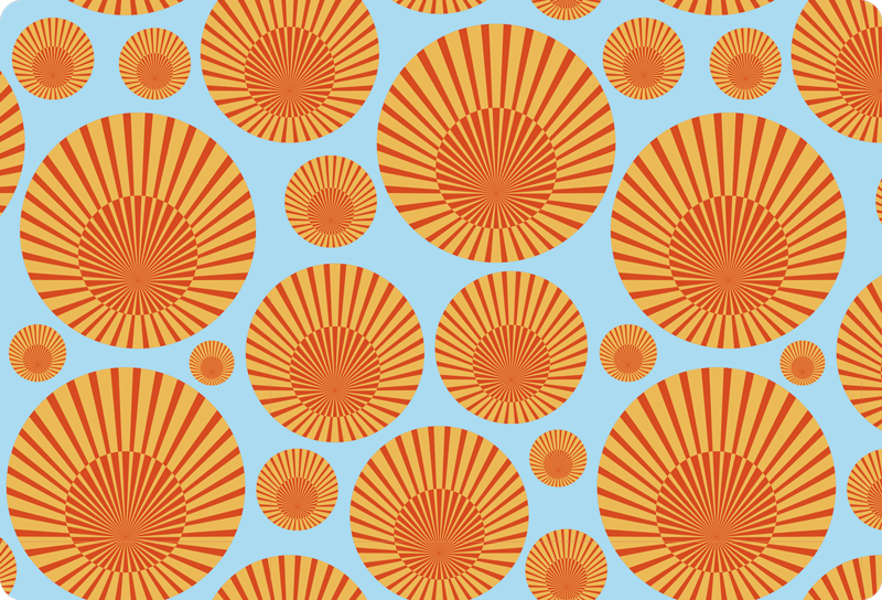 Geometric vinyl rug 70's sunshine laptop - TenStickers