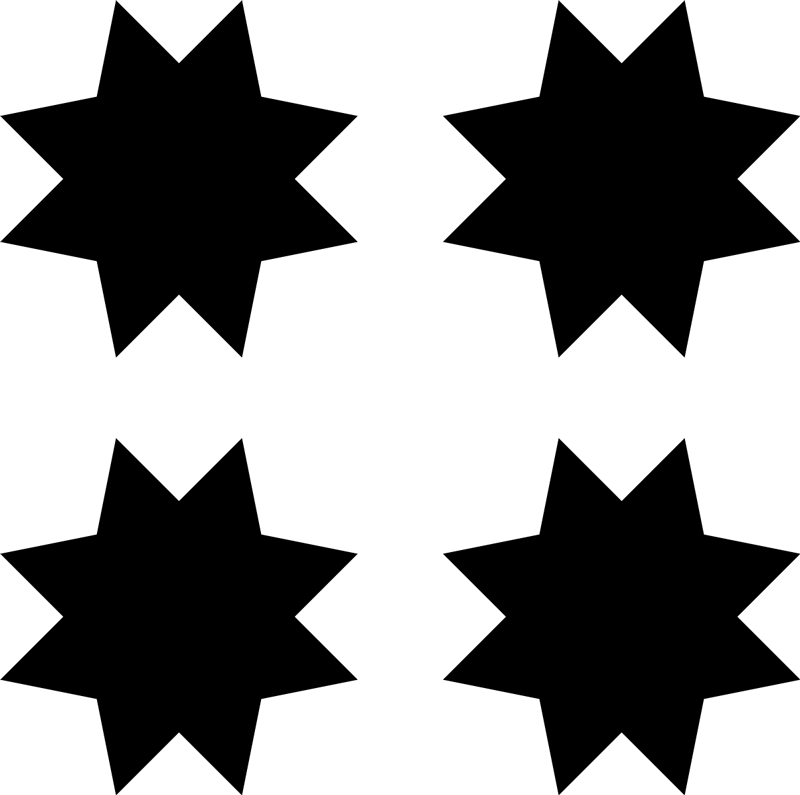 Geometric vinyl rug black star shapes - TenStickers