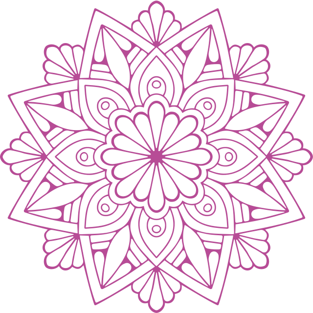 Geometric vinyl rug with detailed botanical design - TenStickers