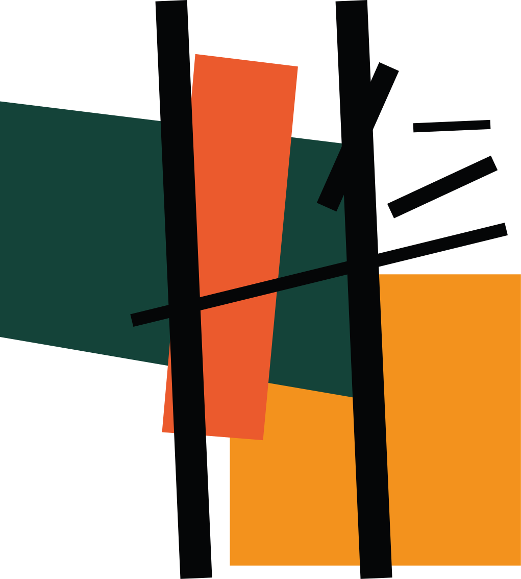 Geometric vinyl rug in abstract color blocks - TenStickers