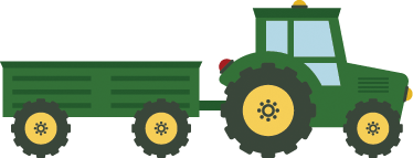 Kids vinyl rug green tractor and wagon design - TenStickers