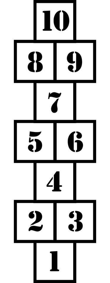 Kids vinyl rug black and white hopscotch design - TenStickers