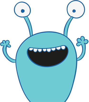 Kids vinyl rug blue monster closet sticker - TenStickers