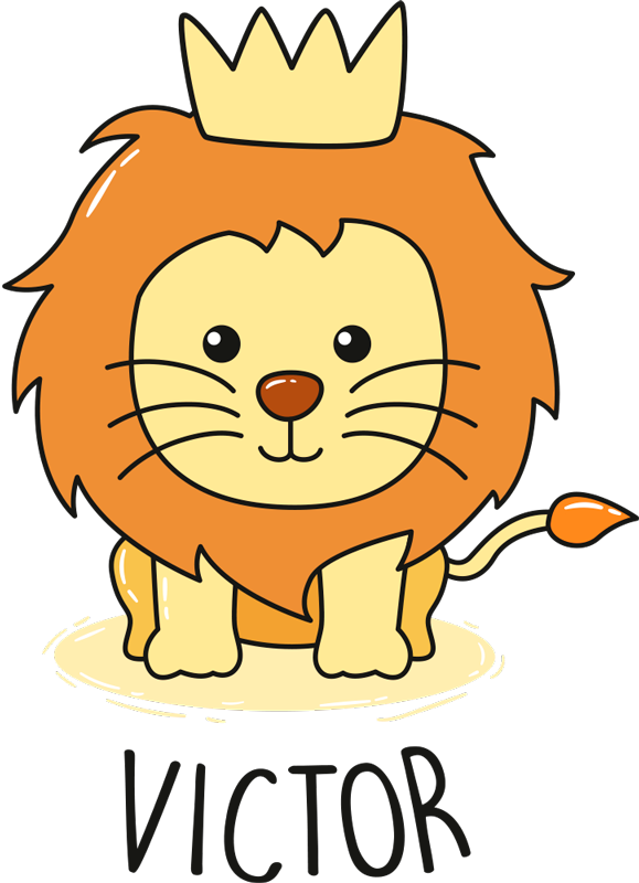 Kids vinyl rug baby lion design - TenStickers