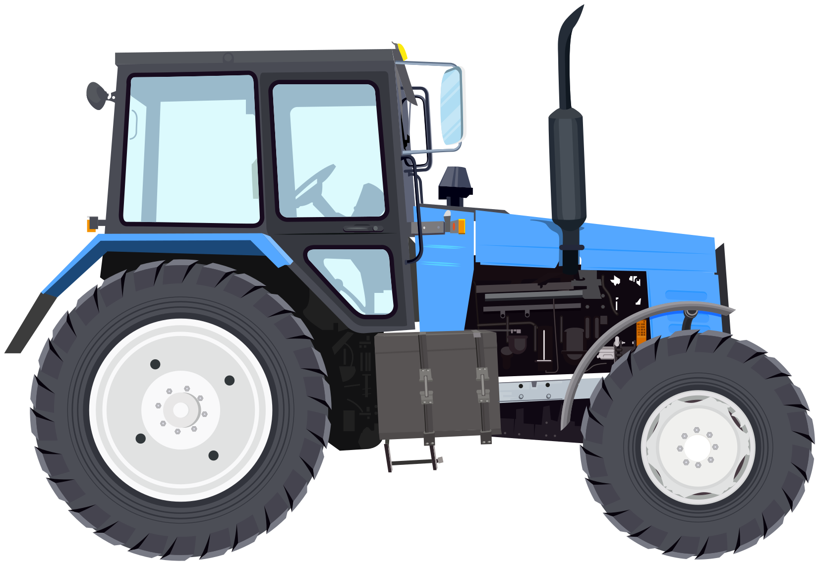 Kids vinyl rug blue modern tractor - TenStickers