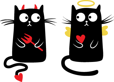 Kids vinyl rug good and bad cat design - TenStickers