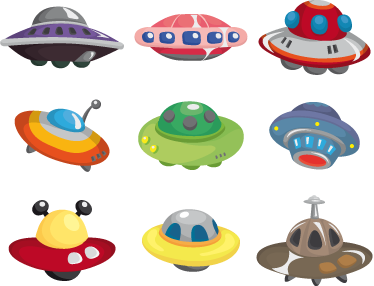Kids vinyl rug ufo sticker collection - TenStickers