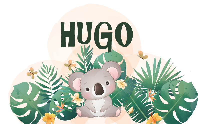 Kids vinyl rug with cute koala for boy's name - TenStickers