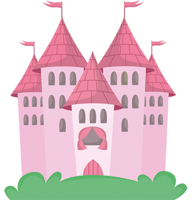 Kids vinyl rug pink castle - TenStickers