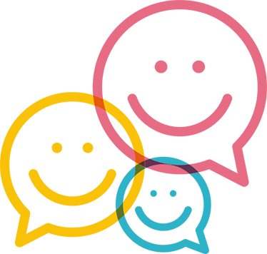 Kids vinyl rug with joyful vibrant faces - TenStickers