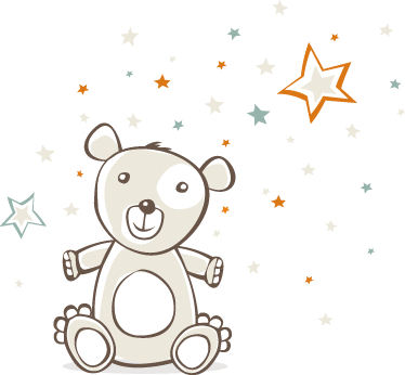 Kids vinyl rug teddy bear with stars - TenStickers