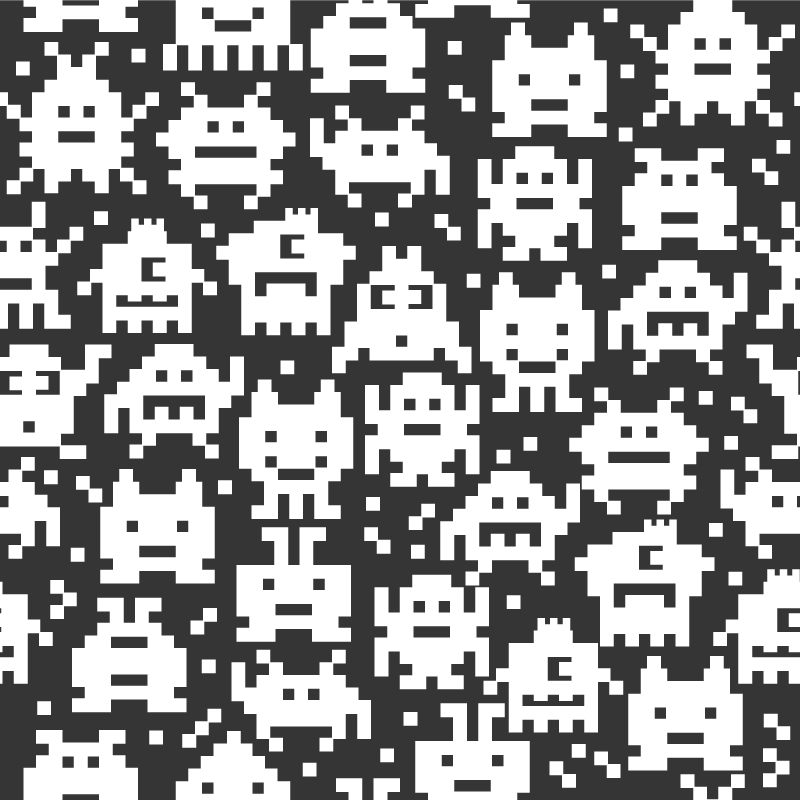 Kids vinyl rug video game creatures - TenStickers
