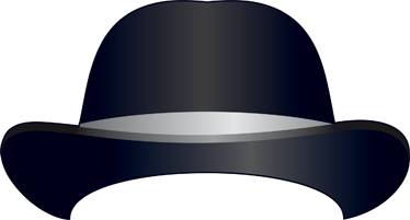 Bedroom vinyl rug bowler hat sticker - TenStickers