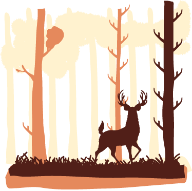 Bedroom vinyl rug forest and deer illustration - TenStickers