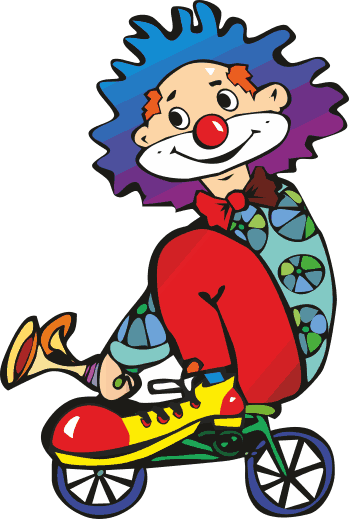 Kids vinyl rug clown riding a bike - TenStickers