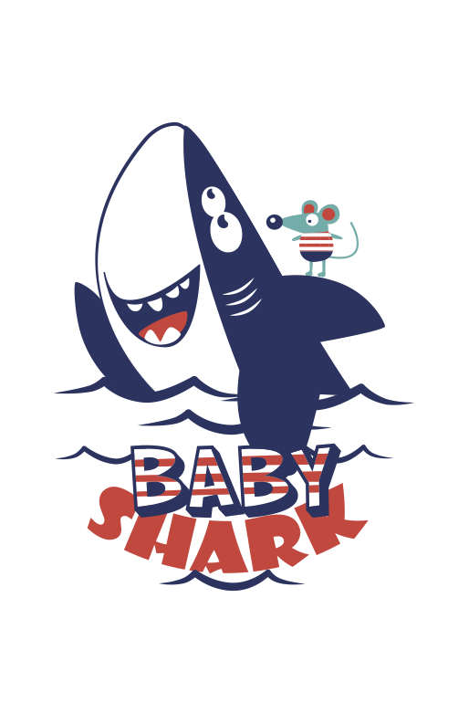 Kids vinyl rug baby shark themed design - TenStickers