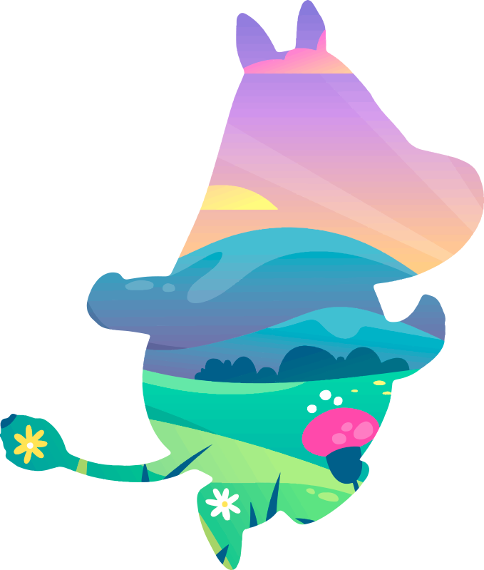 Kids vinyl rug moomin world - TenStickers