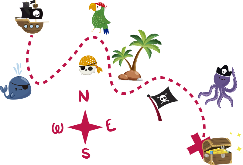 Gaming vinyl rug treasure map - TenStickers