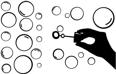 Gaming vinyl rug bubble hand silhouette - TenStickers