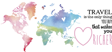 World map vinyl rug with travel quotes in english - TenStickers