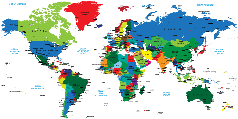 Tapis vinyle carte du monde world map vinyl rug - TenStickers