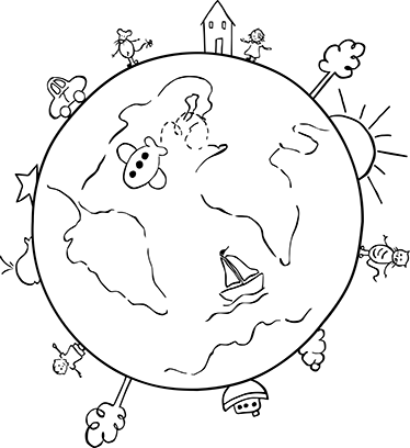 Kids vinyl rug world map travel design - TenStickers